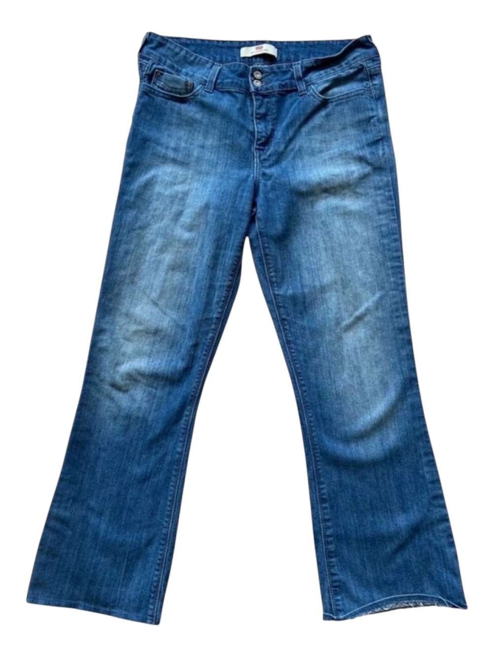 Levis Slender boot 526 mid rise flattering fake flap pockets sloppy jeans size12